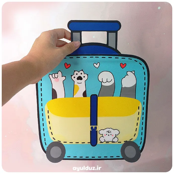 قیمت خرید و فروش زیپ کیپ طرح چمدانی پنجه گربه - آبی فیروزه ای