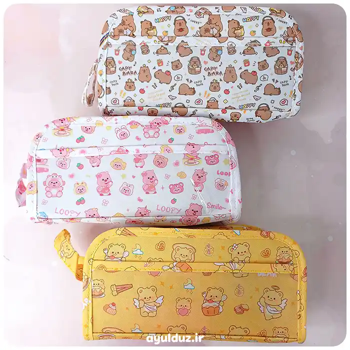 قیمت خرید و فروش جامدادی پنج قسمتی جلو شفاف خرس و کاپی بارا