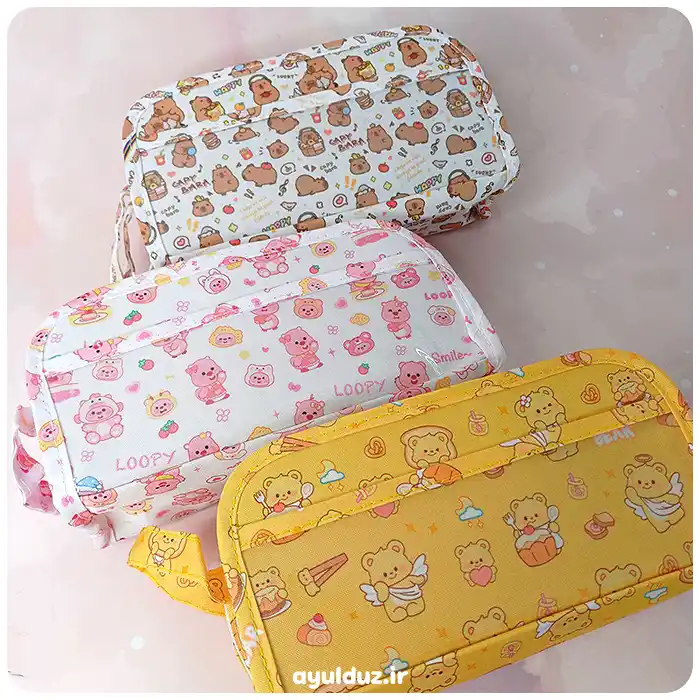 قیمت خرید و فروش جامدادی پنج قسمتی جلو شفاف خرس و کاپی بارا