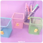 قیمت خرید و فروش جاقلمی فلزی توری پاستلی پیکسل دار