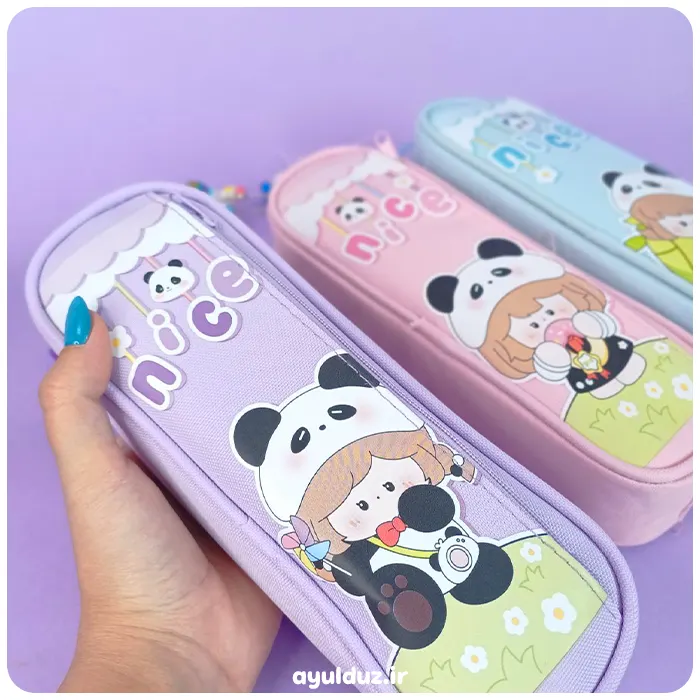 قیمت خرید و فروش جامدادی دو زیپ طرح دختر آویز دار مدل nice